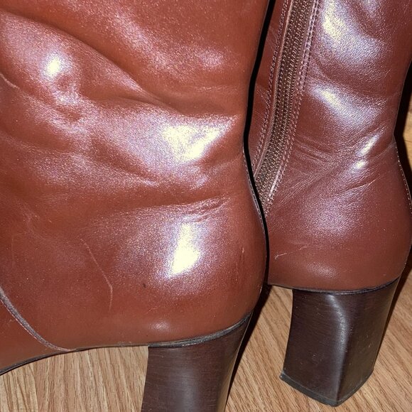 Midcalf Leather heeled Boots, elegant size 7.5 rich brown, Michelle D - Picture 8 of 13